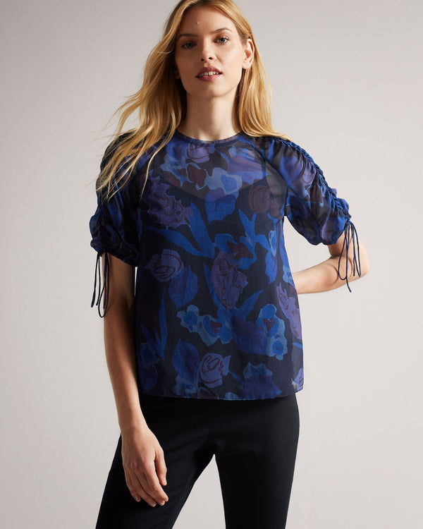 NIXOLE-Tops-Ruched Sleeve Detail Top- Ted Baker Romania